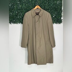 Vintage Clipper Mist All Weather Trench Coat Mens 42 Reg Removable Interior Tan
